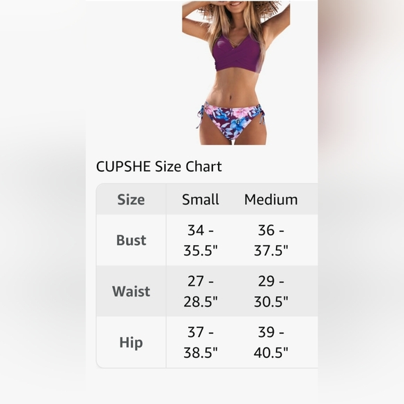 CUPSHE Women's Bikini Swimsuit Front Cross Lace Up Two Piece Bathing Suit - Picture 9 of 9
